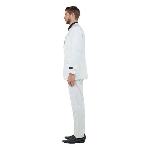 Slim Fit 2pc Tuxedo w/ Satin Peak Lapel by Bryan Michaels, Off White - Picture 2 of 4